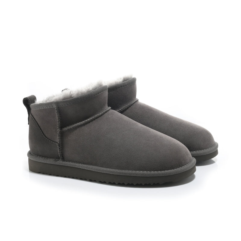 SHEEPSH Women's Mini-Upper Sheepskin Boots Grey 100% natural Australian merino sheepskin