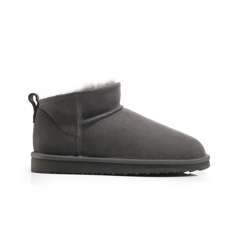 SHEEPSH Women's Mini-Upper Sheepskin Boots Grey 100% natural Australian merino sheepskin