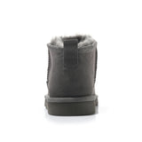 Women's Mini-Upper Sheepskin Boots Grey 100% natural Australian merino sheepskin