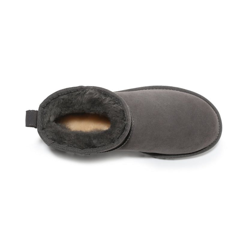 Women's Mini-Upper Sheepskin Boots Grey 100% natural Australian merino sheepskin