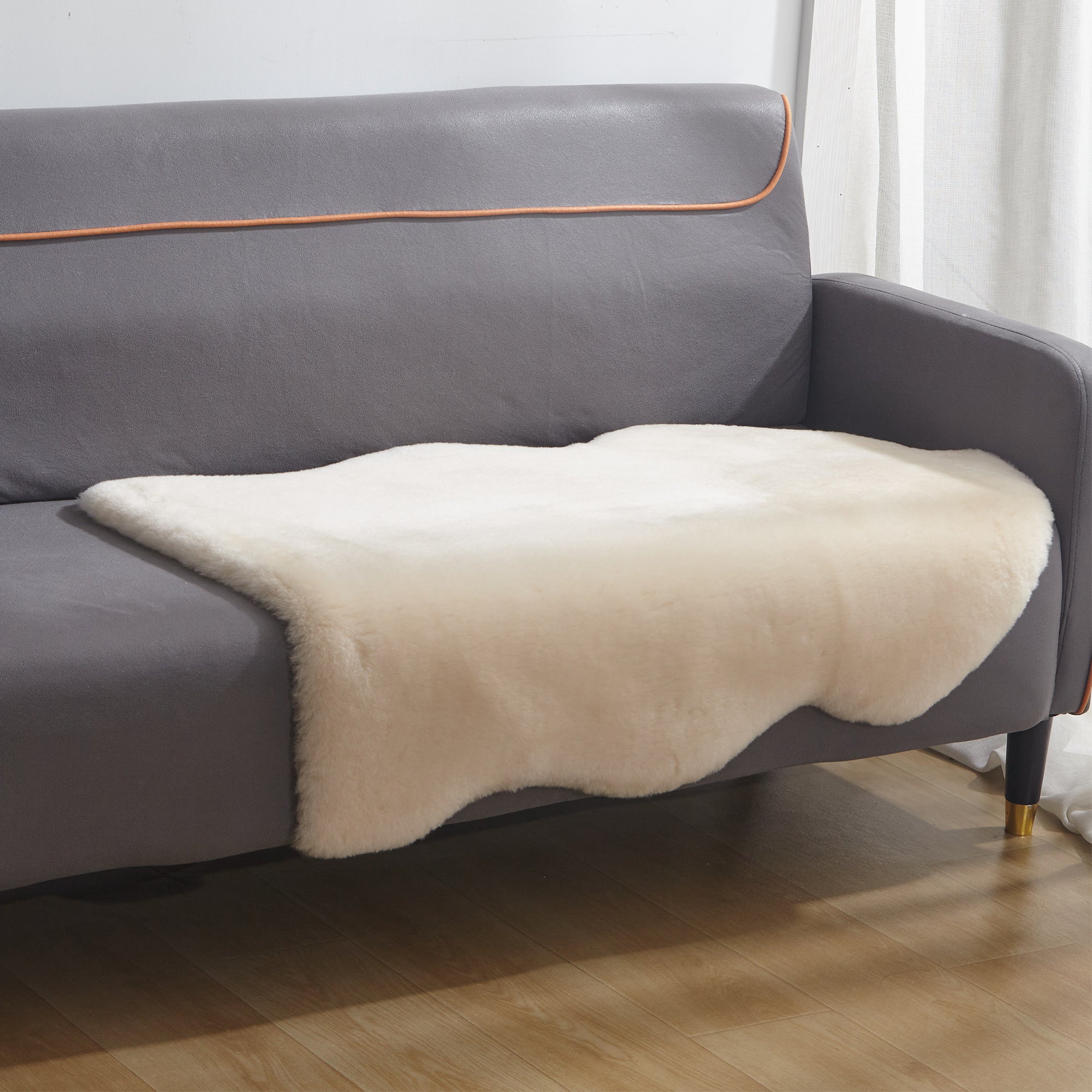 Australian Straight Cream Sheepskin Rug 100% Natural 3 in  Easy to Care