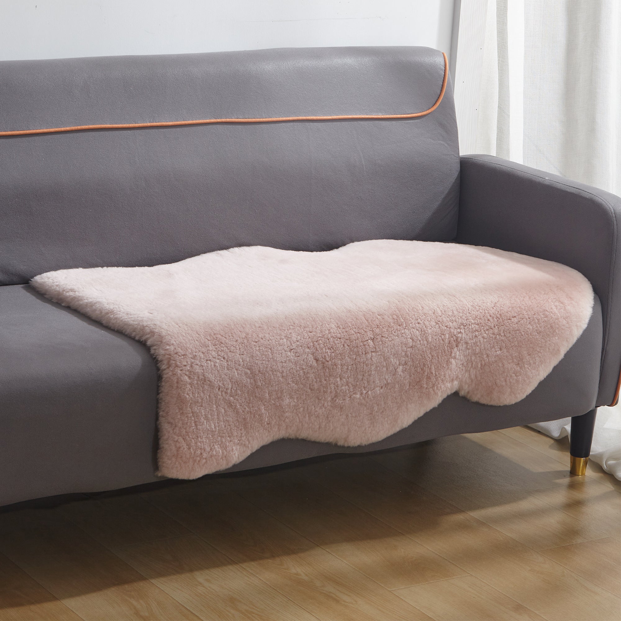 Australian Straight Pink Sheepskin Rug 100% Natural 3 in  Easy to Care