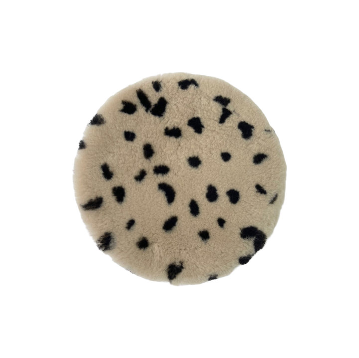 Sheepskin Seat Cushion - Non-Slip Merino Long Wool Round Pad with Cookie Pattern for Extra Comfort