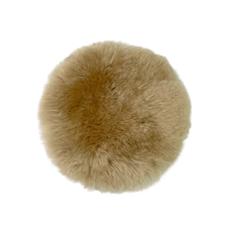 Round Sheepskin Seat Cushion - Non-Slip Merino Long Wool Seat Pad for Ultimate Comfort and Support
