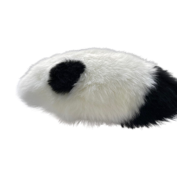 Sheepskin Panda Plush Pillow, Natural Australian Genuine Sheepskin Pillow, Decorative Fur Pillow, Bedroom Living Room Sofa Throw Pillow