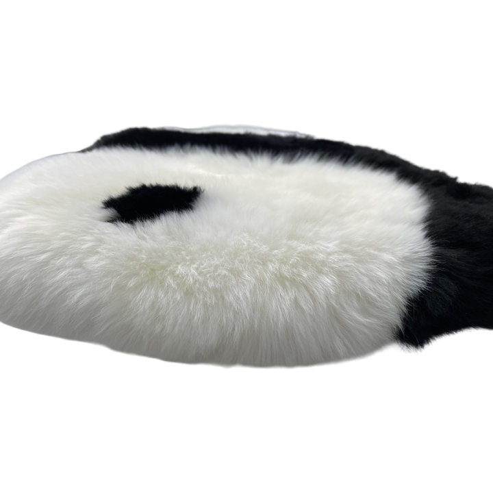 Sheepskin Panda Seat Cushion, Natural Genuine Sheepskin Seat Cover, Chair/Car/Sofa/Bed Throw Cover, Luxury and Soft Sheepskin Rug