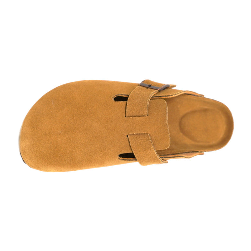 Adjustable Strap Slide-Soft Footbed-Anti-Slip EVA Outsole-cow suede leather