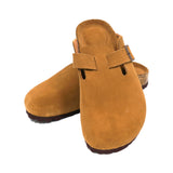 Adjustable Strap Slide-Soft Footbed-Anti-Slip EVA Outsole-cow suede leather
