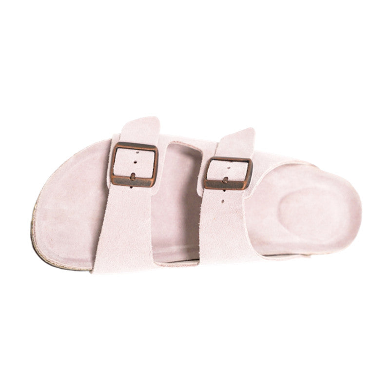 Adjustable Strap Slide-Soft Footbed-Anti-Slip EVA Outsole-cow suede leather
