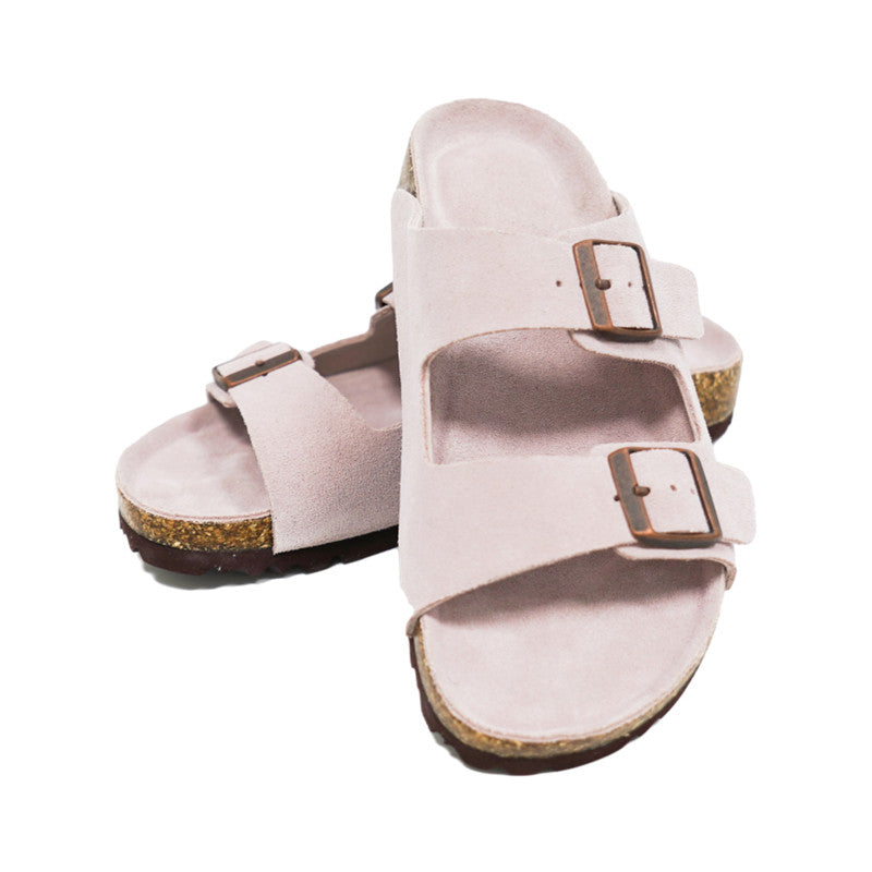 Adjustable Strap Slide-Soft Footbed-Anti-Slip EVA Outsole-cow suede leather