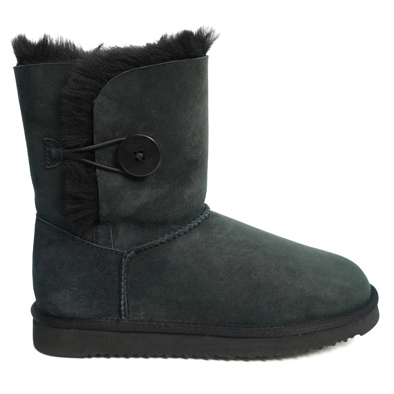 Women's Grand-Upper Wood Button Sheepskin boots 100% natural Australian merino sheepskin