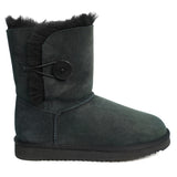 Women's Grand-Upper Wood Button Sheepskin boots 100% natural Australian merino sheepskin