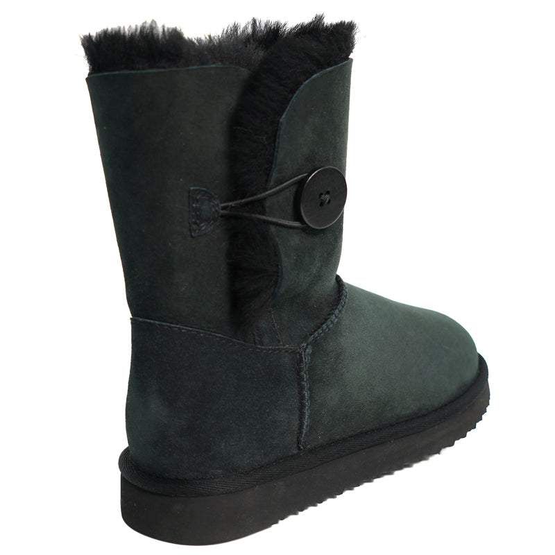 Women's Grand-Upper Wood Button Sheepskin boots 100% natural Australian merino sheepskin