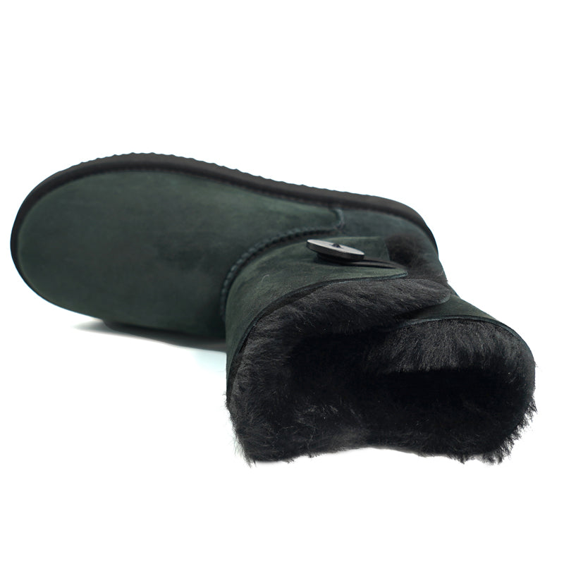 Women's Grand-Upper Wood Button Sheepskin boots 100% natural Australian merino sheepskin