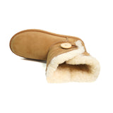 Women's Grand-Upper Wood Button Sheepskin boots 100% natural Australian merino sheepskin