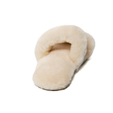 Women's Sheepskin Slippers Two Band Slides White 100% natural Australian merino sheepskin House Slippers