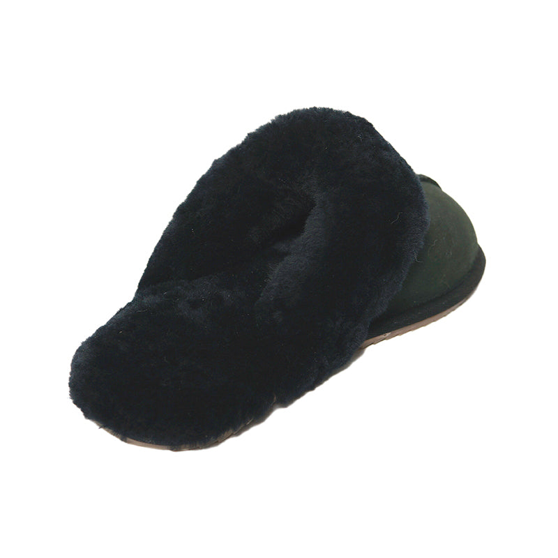 Women's sheepskin slippers Black   100% natural Australian merino sheepskin