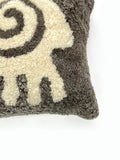 Hand Tufted Sheep Pillow Cover, Merino Sheepskin Cushion Cover, Boho Farmhouse Decor