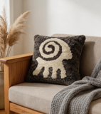 Hand Tufted Sheep Pillow Cover, Merino Sheepskin Cushion Cover, Boho Farmhouse Decor