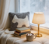 Tufted Dog Accent Pillow Cover Merino Sheepskin Farmhouse Decor