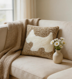Tufted Dog Accent Pillow Cover Merino Sheepskin Farmhouse Decor