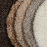 Short Wool Round Sheepskin Cushion, Bleacher Seat Pad, Natural Sheepskin Seat Plates/Chair Pads, Shearling Sheepskin Seat Pad-Grey