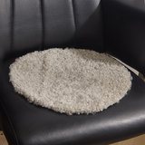 Short Wool Round Sheepskin Cushion, Bleacher Seat Pad, Natural Sheepskin Seat Plates/Chair Pads, Shearling Sheepskin Seat Pad-Grey