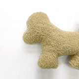 Dog-Shaped Sheepskin Pillow – Soft Plush Pet Cushion with Pearl Cotton Filling, Home Decor, Natural Sheepskin, Throw Pillows