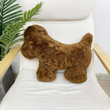 Dog-Shaped Sheepskin Pillow – Soft Plush Pet Cushion with Pearl Cotton Filling, Home Decor, Natural Sheepskin, Throw Pillows