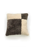 Modern Color Block Sheepskin Pillow Cover, Minimalist Fluffy Cushion Slipcover for Home Decor
