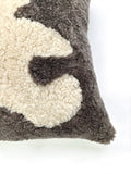 Cute Bear Design Genuine Sheepskin Pillow Cover, Warm Tone Cozy Home Decor Cushion