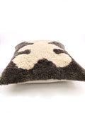 Cute Bear Design Genuine Sheepskin Pillow Cover, Warm Tone Cozy Home Decor Cushion