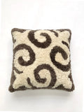 Boho Swirl Pillow Cover, Merino Sheepskin Throw Pillow, Neutral Home Decor