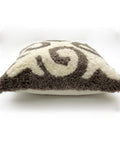 Boho Swirl Pillow Cover, Merino Sheepskin Throw Pillow, Neutral Home Decor
