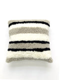 Soft Merino Sheepskin Pillow Cover Striped Pattern Boho Home Decor
