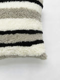 Soft Merino Sheepskin Pillow Cover Striped Pattern Boho Home Decor