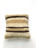 Soft Merino Sheepskin Pillow Cover Striped Pattern Boho Home Decor