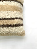 Soft Merino Sheepskin Pillow Cover Striped Pattern Boho Home Decor