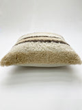 Soft Merino Sheepskin Pillow Cover Striped Pattern Boho Home Decor