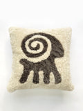 Hand Tufted Sheep Pillow Cover, Merino Sheepskin Cushion Cover, Boho Farmhouse Decor