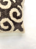 Boho Swirl Pillow Cover, Merino Sheepskin Throw Pillow, Neutral Home Decor