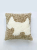 Tufted Dog Accent Pillow Cover Merino Sheepskin Farmhouse Decor