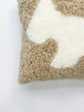 Tufted Dog Accent Pillow Cover Merino Sheepskin Farmhouse Decor