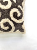 Boho Swirl Pillow Cover, Merino Sheepskin Throw Pillow, Neutral Home Decor