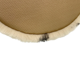 Sheepskin Seat Cushion - Non-Slip Merino Long Wool Round Pad with Cookie Pattern for Extra Comfort