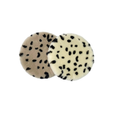 Sheepskin Seat Cushion - Non-Slip Merino Long Wool Round Pad with Cookie Pattern for Extra Comfort