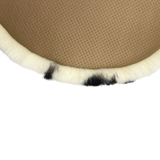 Sheepskin Seat Cushion - Non-Slip Merino Long Wool Round Pad with Cookie Pattern for Extra Comfort