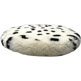 Sheepskin Seat Cushion - Non-Slip Merino Long Wool Round Pad with Cookie Pattern for Extra Comfort