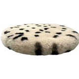 Sheepskin Seat Cushion - Non-Slip Merino Long Wool Round Pad with Cookie Pattern for Extra Comfort