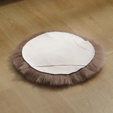 Long Wool Round Sheepskin Cushion, Natural Sheepskin Seat Plates/Chair Pads Cozy and Stylish